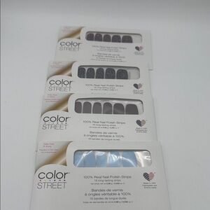 4 Color Street Nail strips bundle solid & glitter Holidaze, Berlin, Aspen Glitz